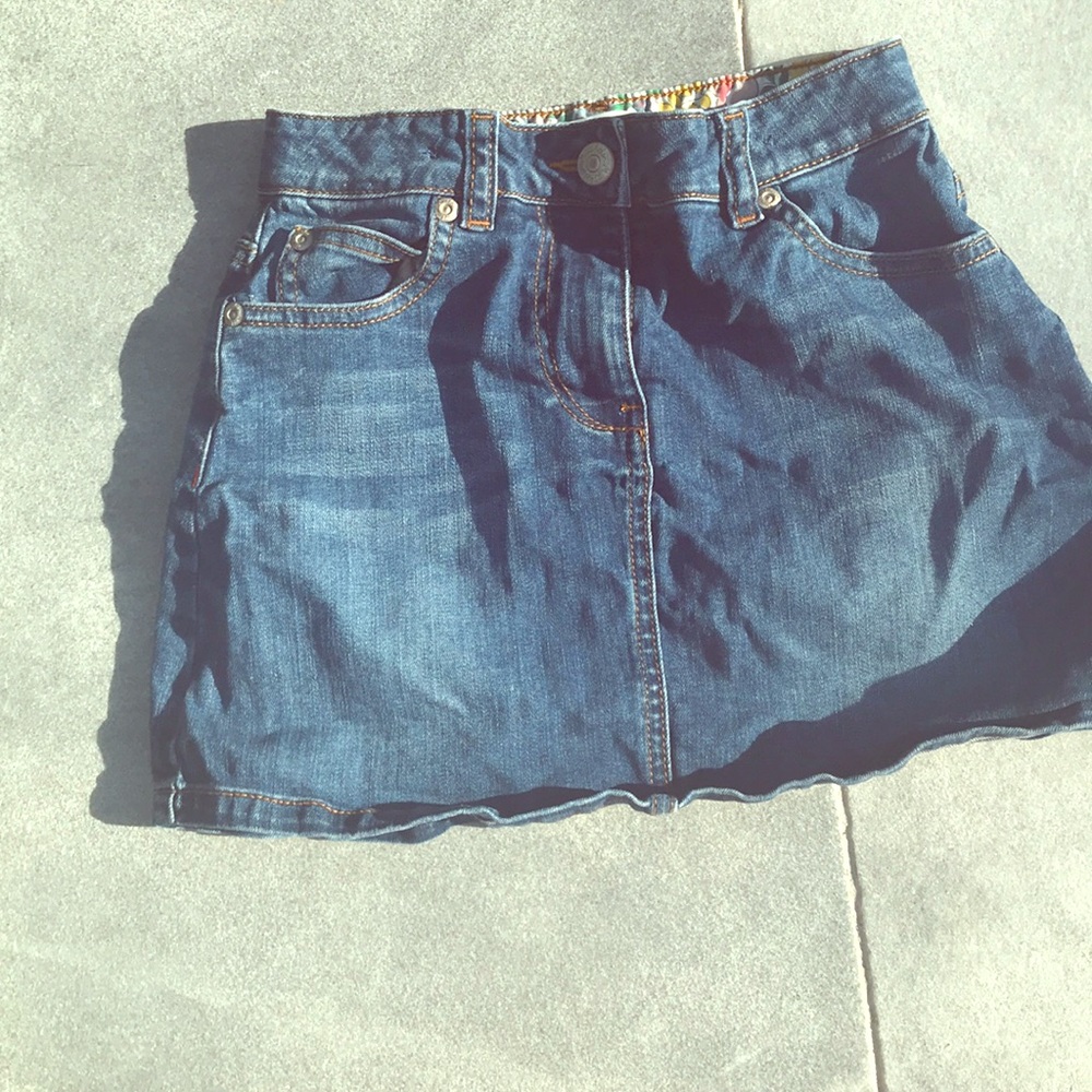 Mini Boden kitty cat jean skirt